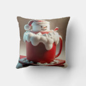 ホットチョコレートのクリスマスマシュマロ雪だるま クッション (裏面)