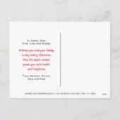 ホットチョコレートのジンジャーブレッドのクリスマスウィッシュ シーズンポストカード (裏面)