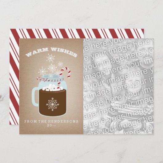 ホットチョコレートのフォトクリスマスカード シーズンカード (正面/裏面)