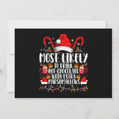 ホットチョコレートのマシュマロを食べる可能性が最も高い 招待状 (正面)