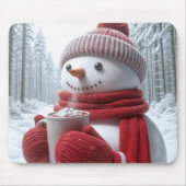 ホットチョコレートの雪だるま マウスパッド (正面)
