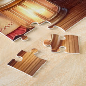 ホットチョコレートを飲むかわいいクリスマスドール ジグソーパズル (側面)