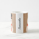ホットチョコレートを飲む雪だるま コーヒーマグカップ (中央)