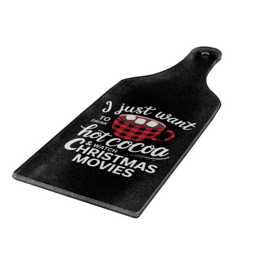 ホットチョコレートを飲んでクリスマスを見たい カッティングボード (角)