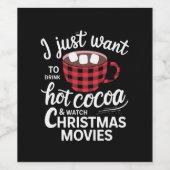 ホットチョコレートを飲んでクリスマスを見たい ワインラベル (シングルラベル)