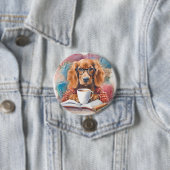 ホットチョコレートを1杯飲んだ犬 缶バッジ (インサイチュ)