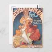 ホットチョコレートウィメンレディヴィンテージ葉書 ポストカード (正面/裏面)