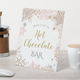 ホットチョコレートウィンターワンダーランドピンク金ゴールド 台座サイン