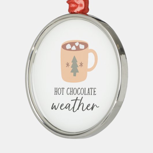 ホットチョコレートウェザーフェスティバルホリデークリスマス メタルオーナメント (左)