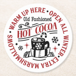ホットチョコレートウォーミングアップここパーティー局 ラウンドペーパーコースター
