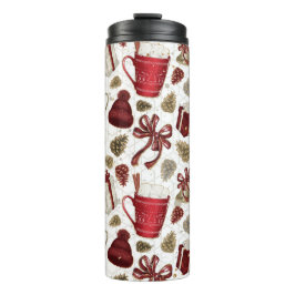 ホットチョコレートウールハットどんぐりが贈り物を弓 タンブラー