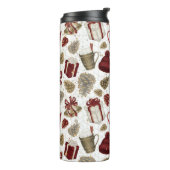 ホットチョコレートウールハットどんぐりが贈り物を弓 タンブラー (回転左)