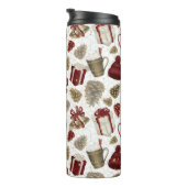 ホットチョコレートウールハットどんぐりが贈り物を弓 タンブラー (回転右)