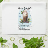 ホットチョコレートカクテルレシピクリスマス キッチンタオル (折り畳み)