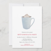 ホットチョコレートキャンディケーンココアクリスマスパーティー 招待状 (正面)