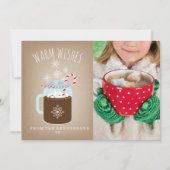 ホットチョコレートキャンディーケーン写真クリスマスカード シーズンカード (正面)