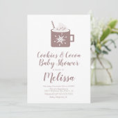 ホットチョコレートクッキーマグ冬ベビーシャワー 招待状 (スタンド正面)