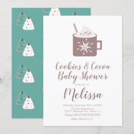 ホットチョコレートクッキーマグ冬ベビーシャワー 招待状