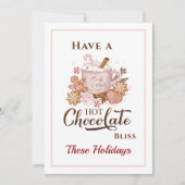 ホットチョコレートクッキーモダンピンククリスマスカード 案内状 (正面)