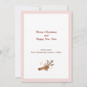 ホットチョコレートクッキーモダンピンククリスマスカード 案内状 (裏面)