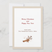 ホットチョコレートクッキーモダンベージュクリスマスカード 案内状 (裏面)