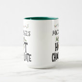 ホットチョコレートクリスマスジンジャーブレッド&名前をカスタムする マグカップ (中央)