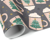 ホットチョコレートクリスマスツリーホリデー ラッピングペーパー (ロールコーナー)