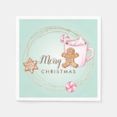 ホットチョコレートクリスマスパーティーナプキンス スタンダードカクテルナプキン (正面)