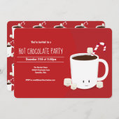 ホットチョコレートクリスマスパーティー水平 招待状 (正面/裏面)