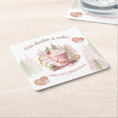 ホットチョコレートクリスマス誕生日紙コースター スクエアペーパーコースター (アングル)