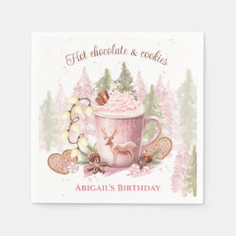ホットチョコレートクリスマス誕生日紙ナプキンス スタンダードカクテルナプキン