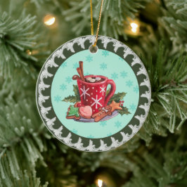 ホットチョコレートクリスマス セラミックオーナメント