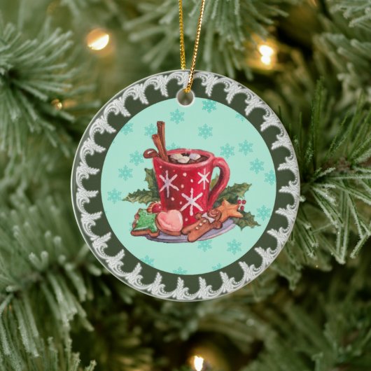 ホットチョコレートクリスマス セラミックオーナメント (ツリー)