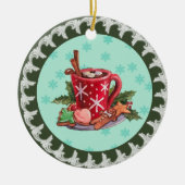 ホットチョコレートクリスマス セラミックオーナメント (正面)