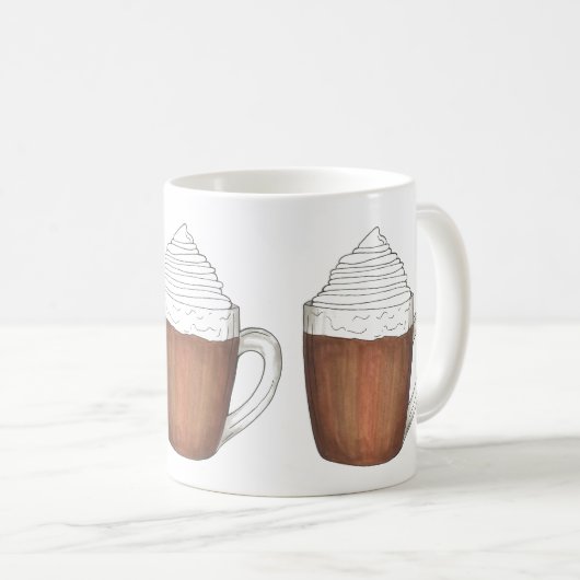 ホットチョコレートココアとホイップクリーム冬マグカップ コーヒーマグカップ (正面右)