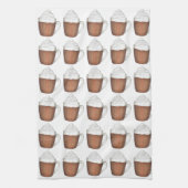 ホットチョコレートココアウィンタークリスマスホリデードリンク キッチンタオル (縦)