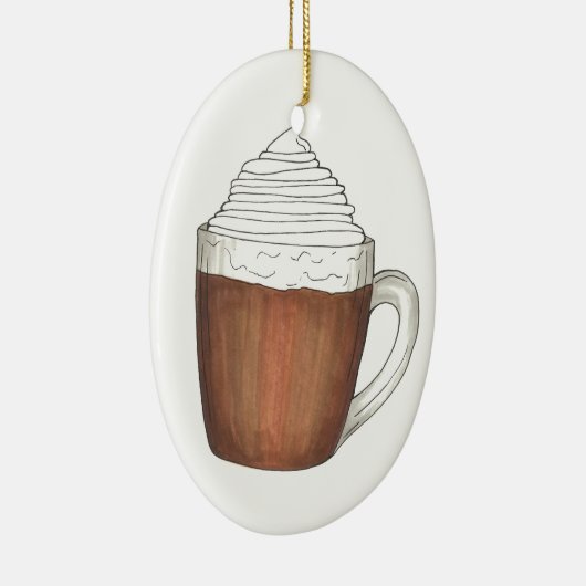 ホットチョコレートココアウィンタークリスマスホリデードリンク セラミックオーナメント (右)