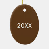 ホットチョコレートココアウィンタークリスマスホリデードリンク セラミックオーナメント (裏面)