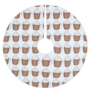 ホットチョコレートココアウィンタークリスマスホリデードリンク ブラッシュドポリエステルツリースカート