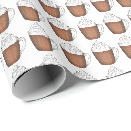 ホットチョコレートココアウィンタークリスマスホリデードリンク ラッピングペーパー (ロールコーナー)