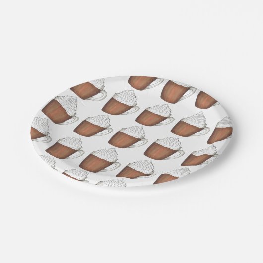 ホットチョコレートココアウィンターホリデークリスマスプレート ペーパープレート (アングル)