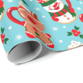 ホットチョコレートココアドリンククリスマスホリデー ラッピングペーパー (ロールコーナー)