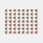 ホットチョコレートココアホイップクリームの冬のドリンク フリースブランケット (正面(横))