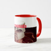 ホットチョコレートココアマーシュマロおもしろいタイポグラフィ マグカップ (正面右)