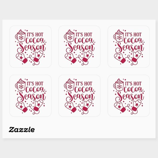 ホットチョコレートシーズンのカコアクリスマス スクエアシール (シート)