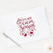 ホットチョコレートシーズンのカコアクリスマス スクエアシール (封筒)