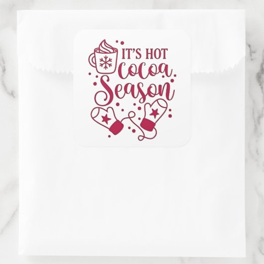 ホットチョコレートシーズンのカコアクリスマス スクエアシール (バッグ)