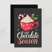 ホットチョコレートシーズンのクリスマス愛好家 サンキューカード (正面/裏面)