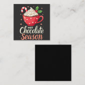 ホットチョコレートシーズンのクリスマス愛好家 スクエア名刺 (正面/裏面)