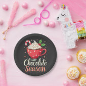 ホットチョコレートシーズンのクリスマス愛好家 ペーパープレート (パーティー)